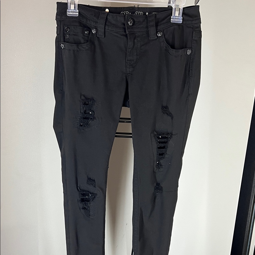 Miss Me Jet Black Ripped Skinny Jeans